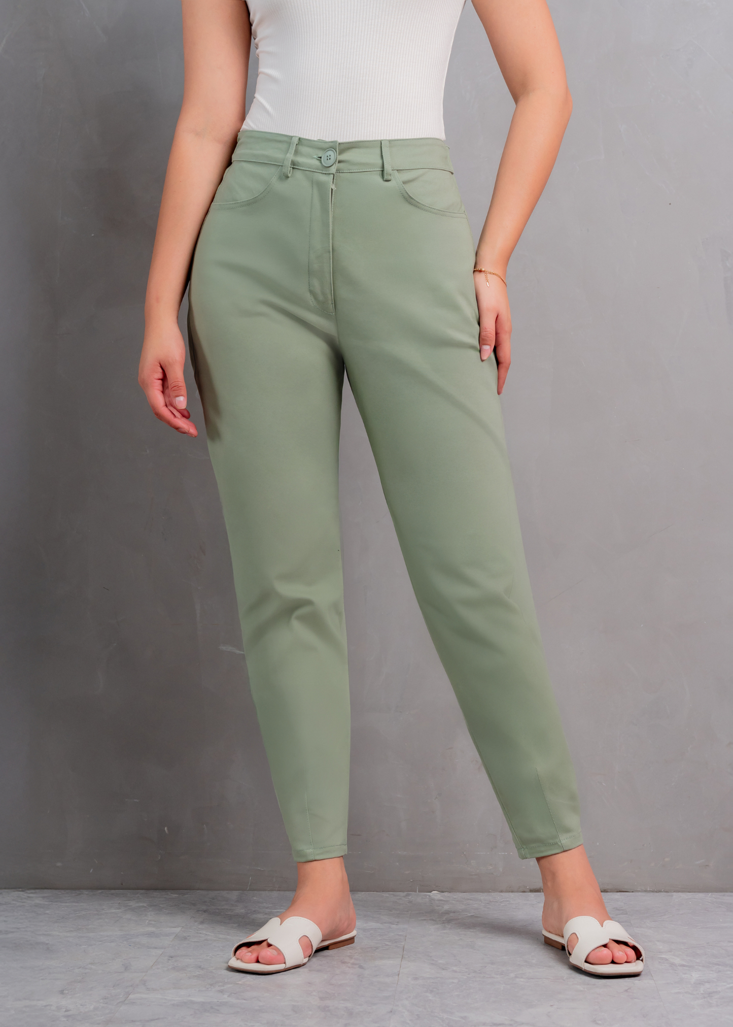 Pantalón Mom Drill Verde